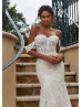 Beaded Sweetheart Neck Ivory Lace Tulle Open Back Wedding Dress